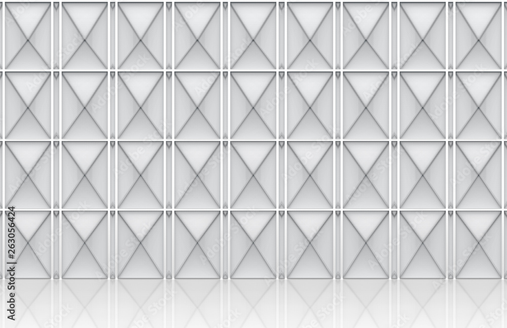 Poster 3d rendering. modern gray polygonal pattern stack wall design background.