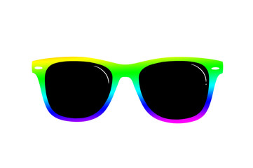 Rainbow Sunglasses Isolated On White Background