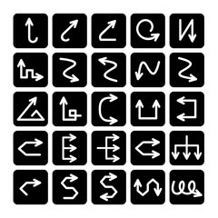 arrow icons in black buttons