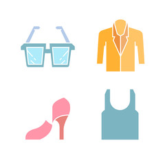 cloth and fashion accessories icons set