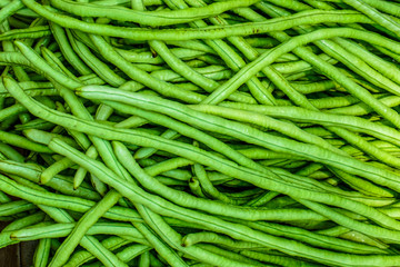 Close up organic Long bean texture background