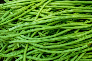 Close up organic Long bean texture background
