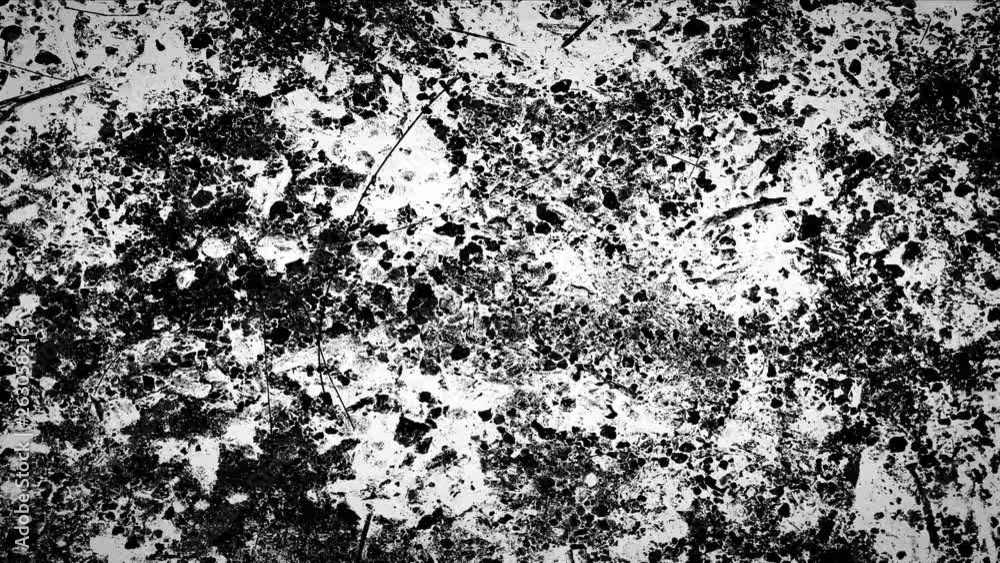 Poster grunge stop motion frame textured loop/ 4k animation of a vintage motion graphic with black and whit