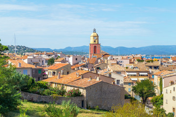 A view of streets and lanscape of Saint Tropez, France