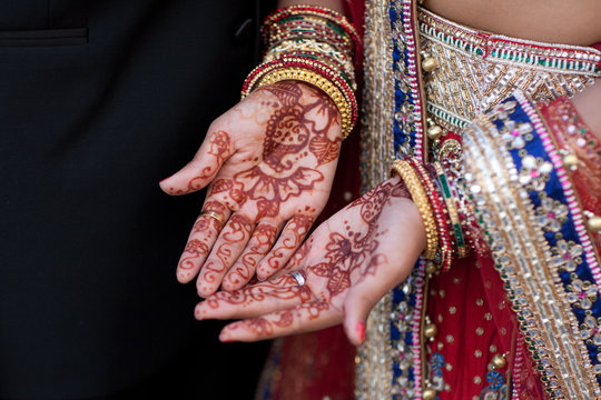 Bridal mehndi on hands (henna)