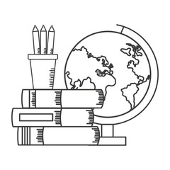 globe books pencils school supplies