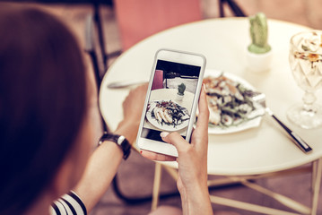 Top view of a modern smartphone screen
