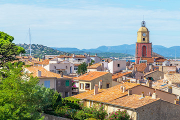 A view of streets and lanscape of Saint Tropez, France