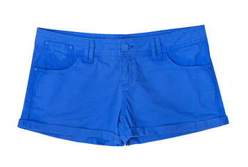  Blue shorts isolated on white background