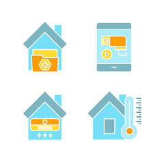 smart home technology and device icons set