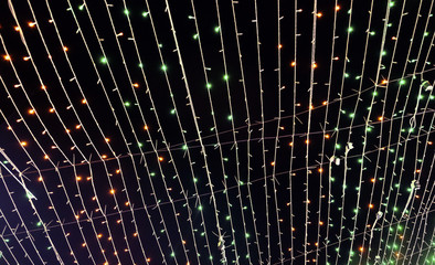 garland with colored lights, decorative lighting, background