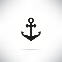 anchor icon in white gray background