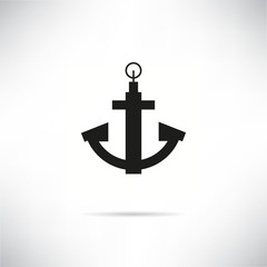 anchor icon in white gray background