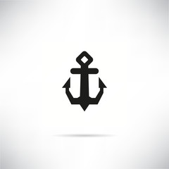 Obraz premium anchor icon in white gray background
