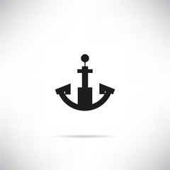 anchor icon in white gray background