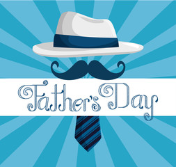 Naklejka premium fathers day celebration with hat and mustache