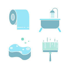cleaning and bathroom icons set