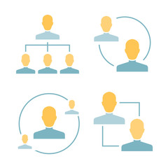 people connection and management concept icons