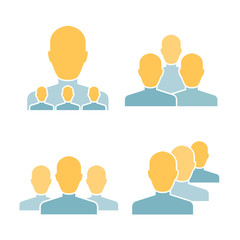 teamwork and group of people concept icons