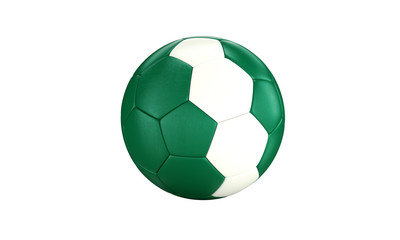 Football 3d concept. Ball with national flag of Nigeria. Isolated on the white background.