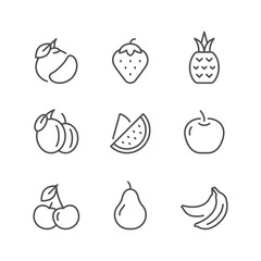 Set line icons of fruit