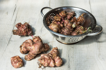 topinambours après nettoyage 