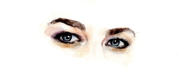 womens eyes watercolor makeup beauty 