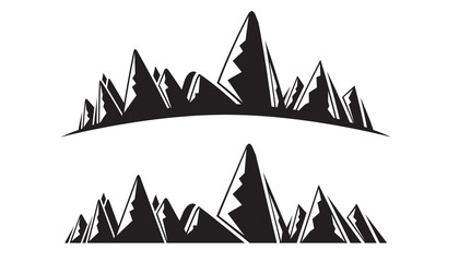 Obraz premium mountains range silhouette on white background