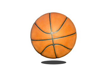 Fototapeta premium Basketball leather on a white background with clipping path.