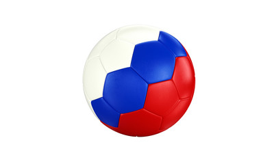 Fototapeta premium Football 3d concept. Ball with national flag of Russia. Isolated on the white background.