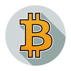 Obraz premium Bitcoin icon flat design vector illustration