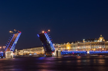 Fototapeta na wymiar Palace bridge in Saint-Petersburg