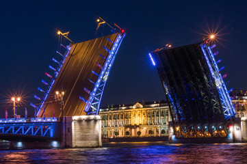 Fototapeta na wymiar Palace bridge in Saint-Petersburg