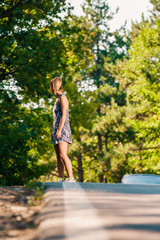 Runner athlete running alone in the park