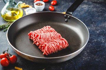 Fresh raw minced beef