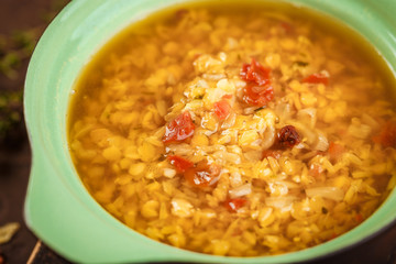 Lentil soup - Masoor Dal or Dal Tadka Curry