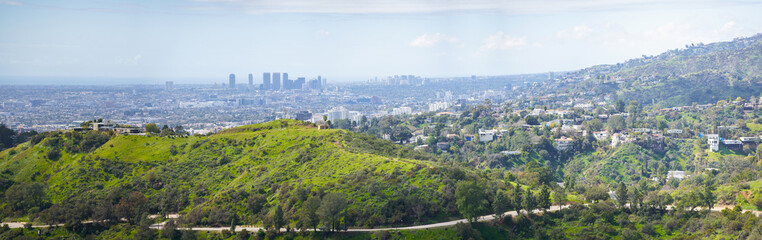 Fototapeta na wymiar Aerial panorama Beverly Hills CA