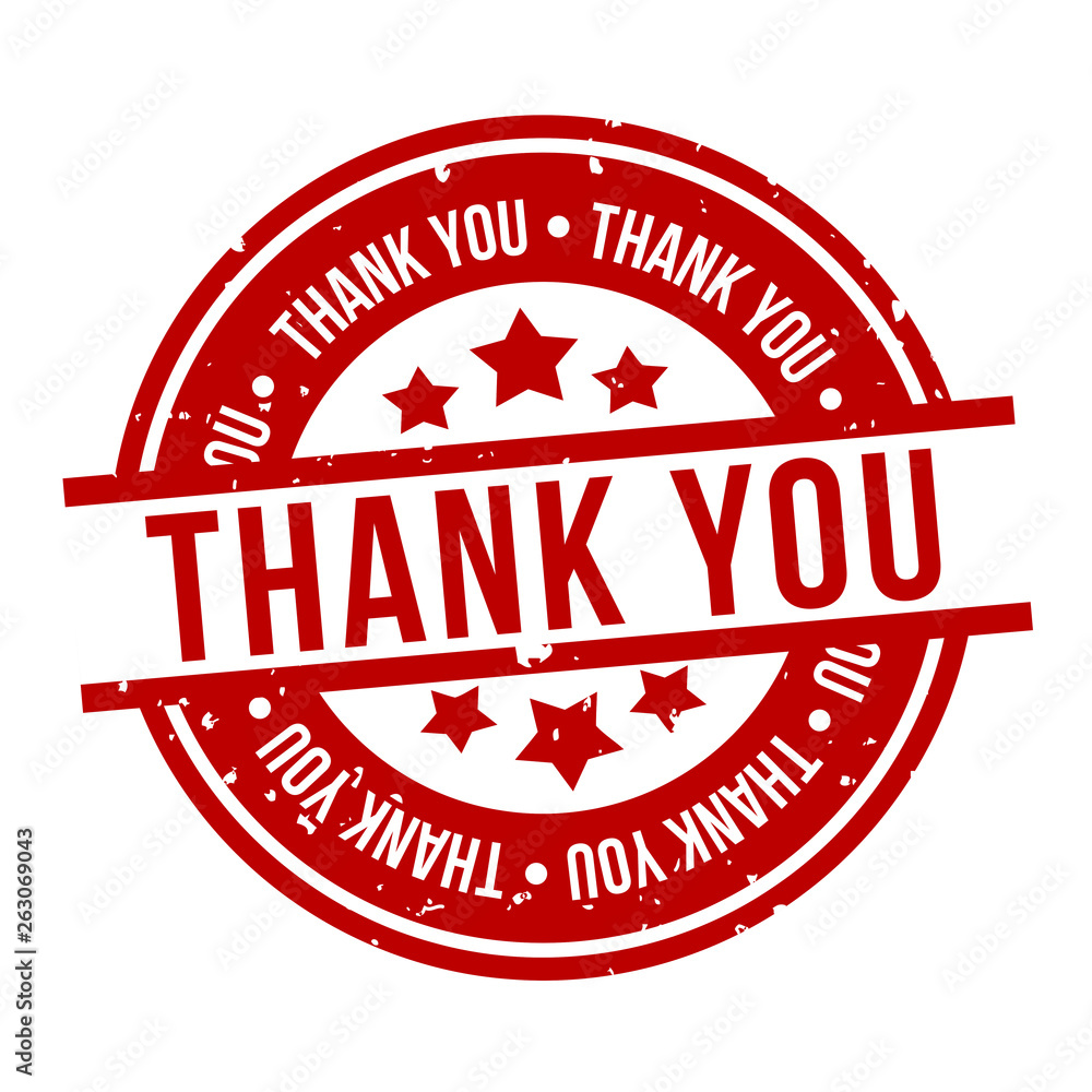 Wall mural Thank You Badge. Eps10 Vector Stamp. - Wall murals