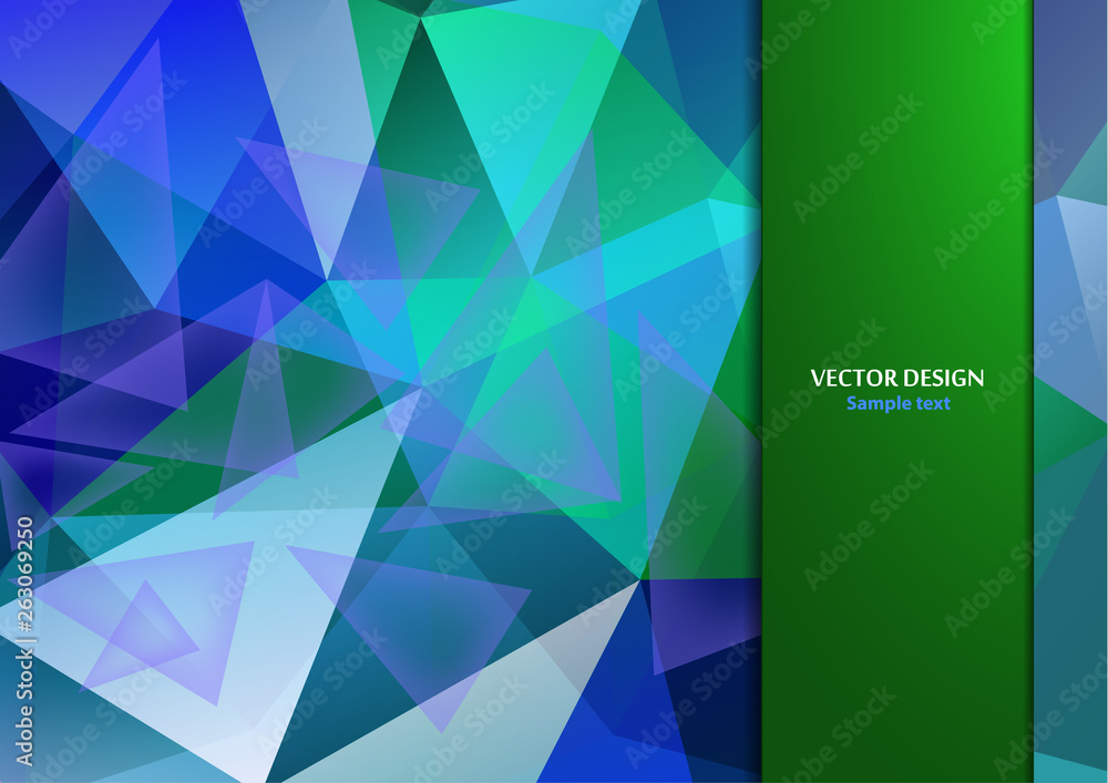 Poster abstract geometric background. modern overlapping triangles. unusual color forms for your message.
