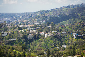 Fototapeta na wymiar Aerial photo Hollywood Beverly Hills homes