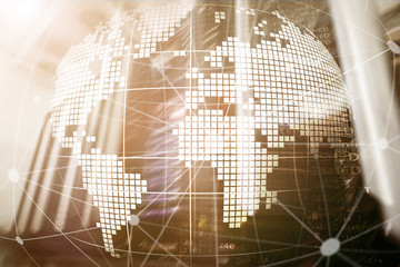 3D Earth as telecommunication and internet technology concept.