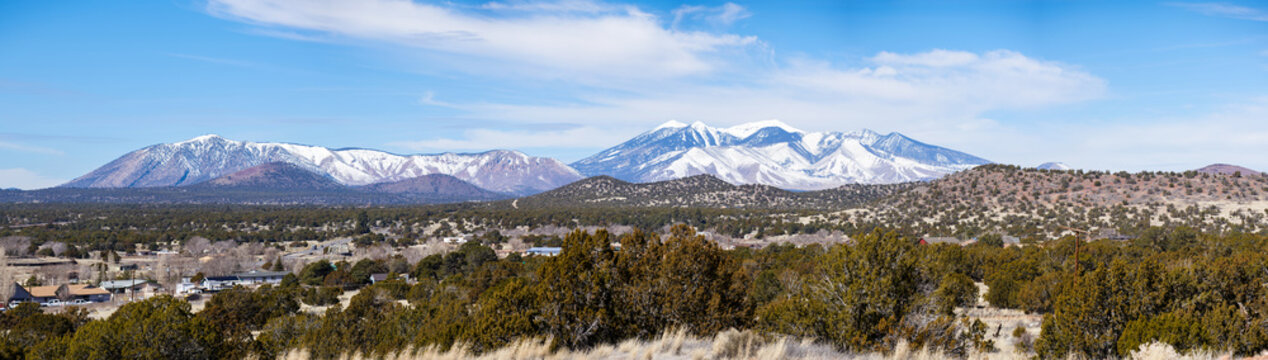 Stock panoramic image mountain range with snow