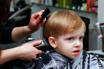 The little boy in the barber shop