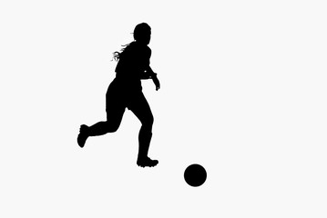 Fototapeta na wymiar Girl Playing Soccer