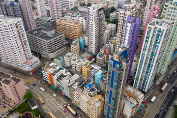 Obraz premium Top view of Hong Kong residential district