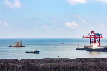 Industrial port crane and coal mine