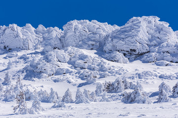 Montaña nevada en Madrid