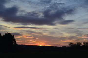 sunset in the mountains