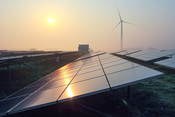 Before sunrise solar power plants