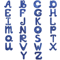 Watercolor cosmic alphabeth